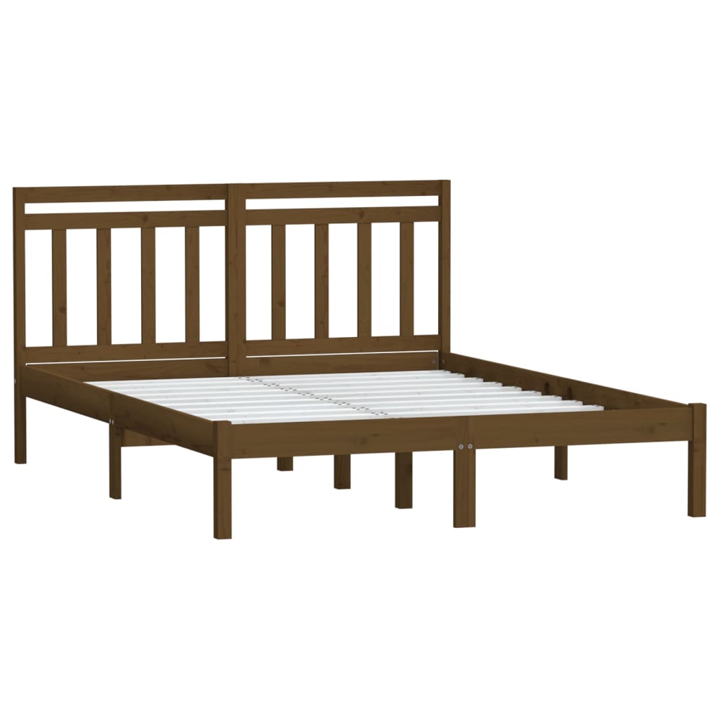 Estrutura de cama 120x200 cm madeira pinho maciço castanho mel - Image 2