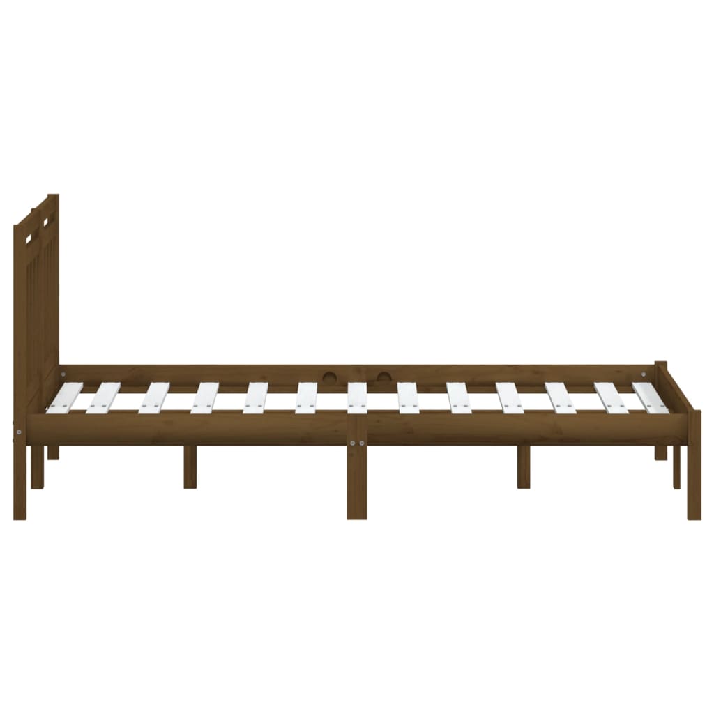 Estrutura de cama 120x200 cm madeira pinho maciço castanho mel - Image 4