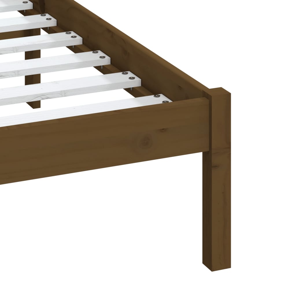 Estrutura de cama 120x200 cm madeira pinho maciço castanho mel - Image 6