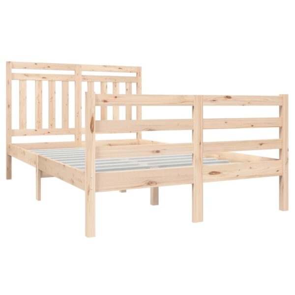 Estrutura de cama pequena casal 120x190 cm pinho maciço - Image 2
