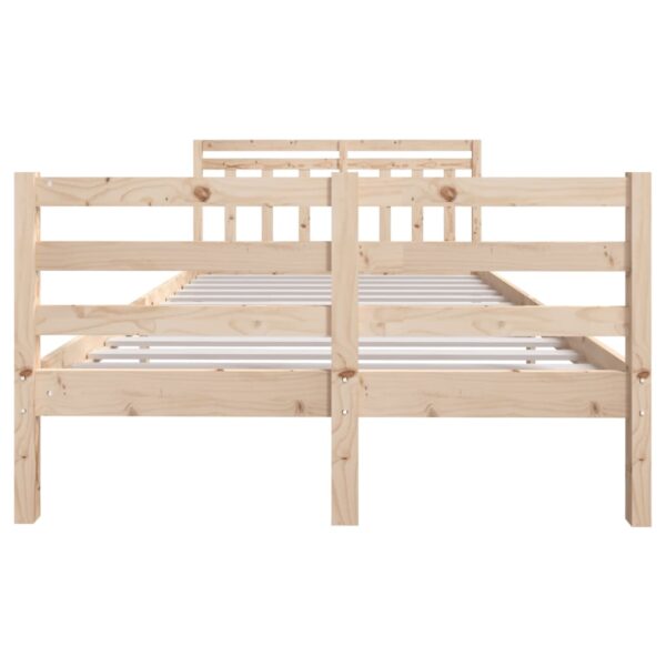 Estrutura de cama pequena casal 120x190 cm pinho maciço - Image 3
