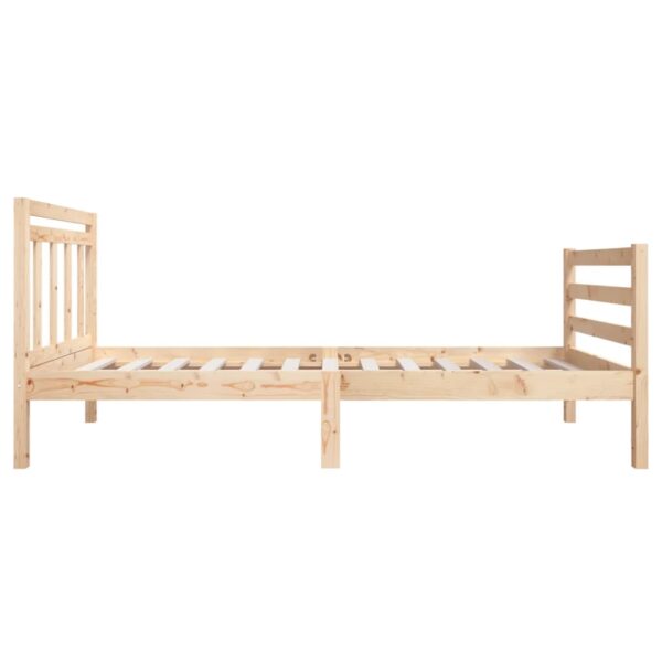 Estrutura de cama pequena casal 120x190 cm pinho maciço - Image 4