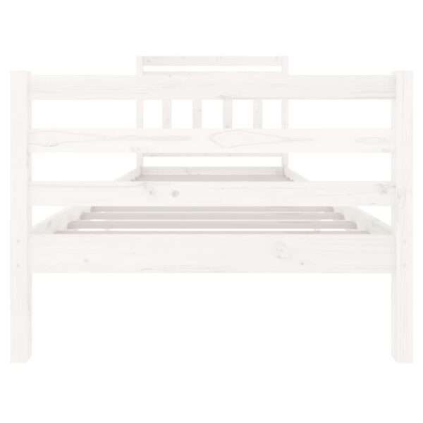 Estrutura de cama 90x200 cm madeira maciça branco - Image 3