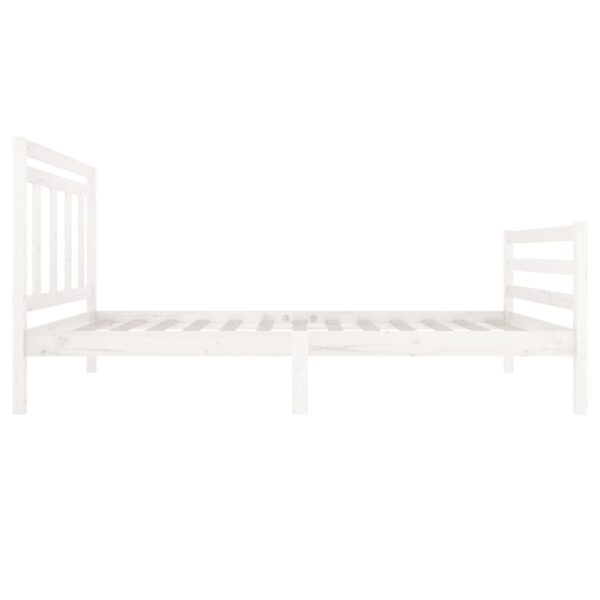 Estrutura de cama 90x200 cm madeira maciça branco - Image 4