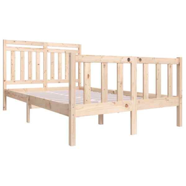 Estrutura de cama pequena casal 120x190 cm pinho maciço - Image 2