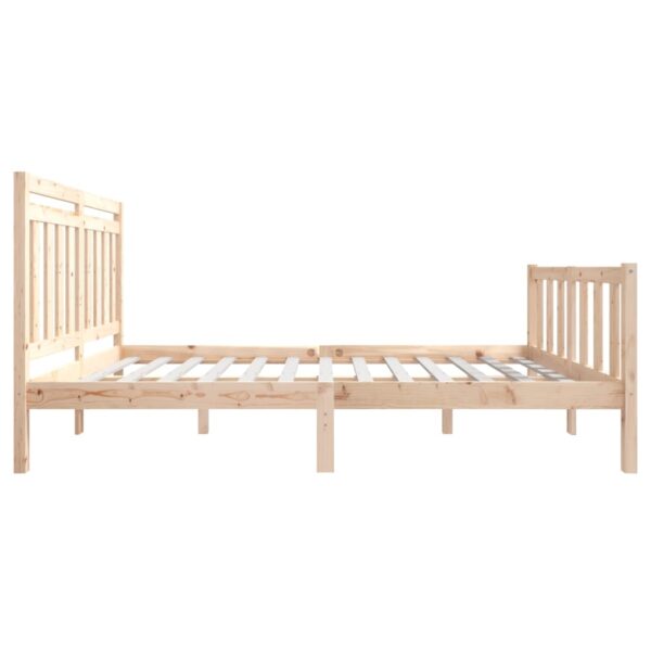 Estrutura de cama pequena casal 120x190 cm pinho maciço - Image 4