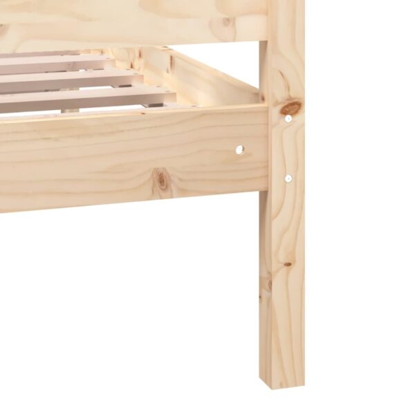 Estrutura de cama casal 135x190 cm madeira maciça - Image 6