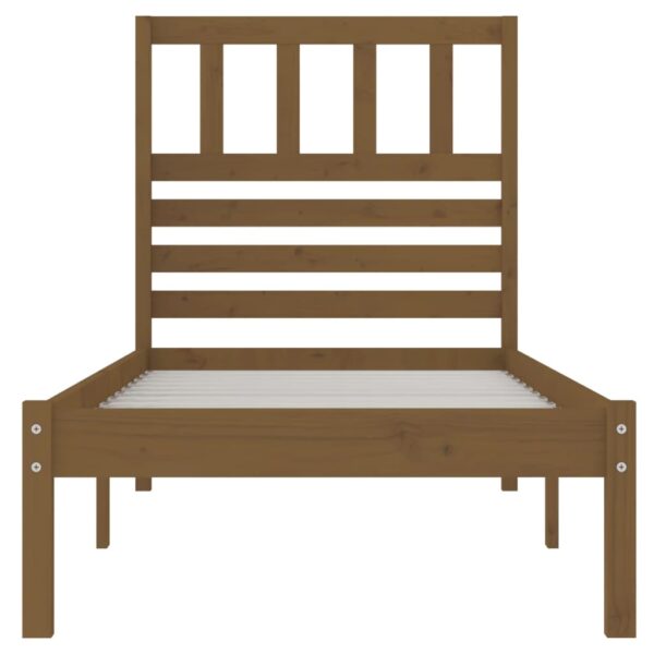 Estrutura de cama 100x200 cm madeira pinho maciço castanho mel - Image 3