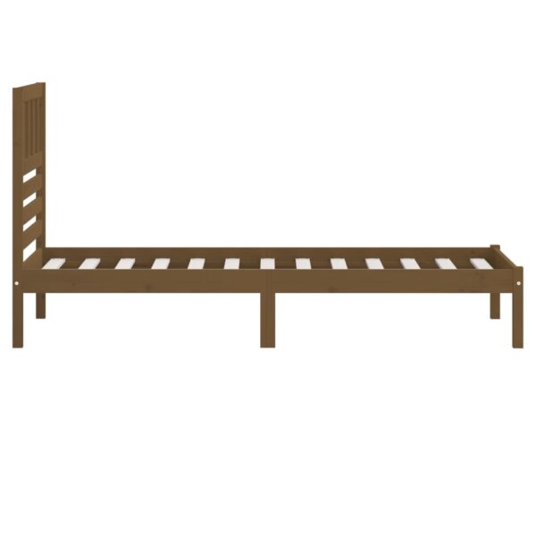 Estrutura de cama 100x200 cm madeira pinho maciço castanho mel - Image 4
