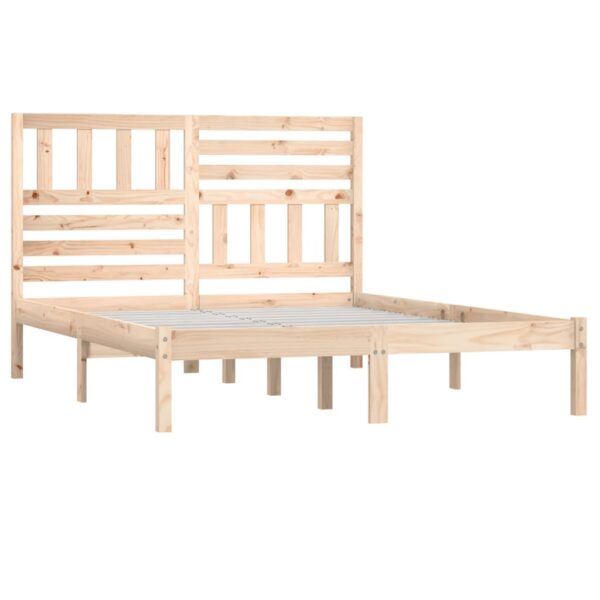 Estrutura de cama king size 150x200 cm madeira de pinho maciça - Image 2