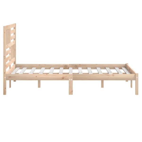 Estrutura de cama king size 150x200 cm madeira de pinho maciça - Image 4