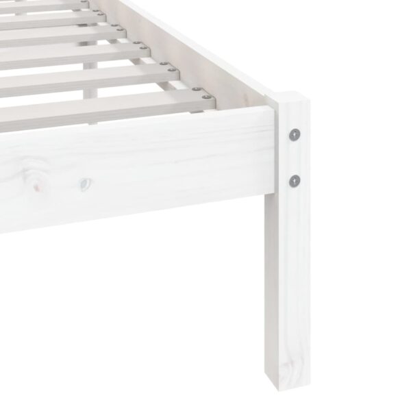 Estrutura de cama 200x200 cm pinho maciço branco - Image 6