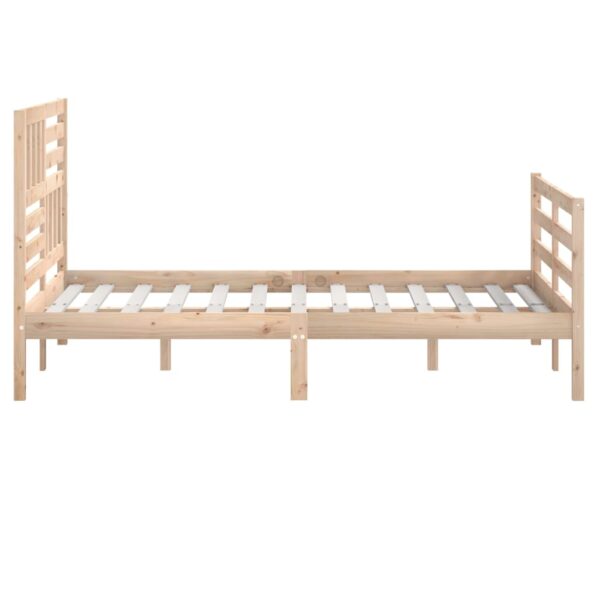 Estrutura de cama 140x190 cm madeira maciça - Image 4