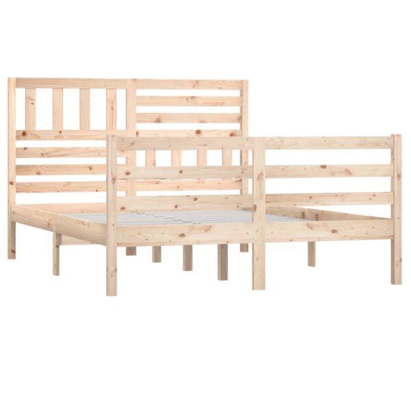Estrutura de cama sem colchão 160x200 cm madeira maciça - Image 2