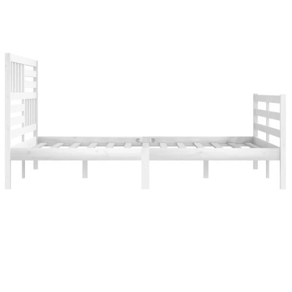 Estrutura de cama super king 180x200 cm madeira maciça branco - Image 4