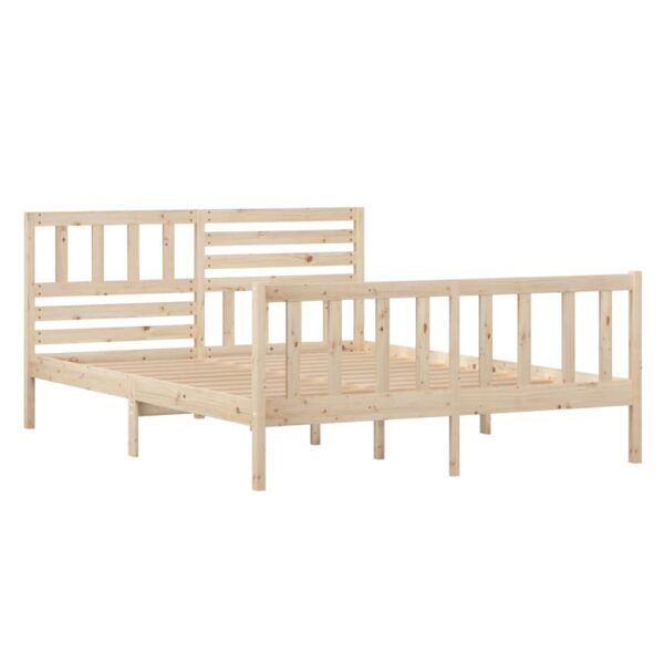 Estrutura de cama pequena casal 120x190 cm pinho maciço - Image 2