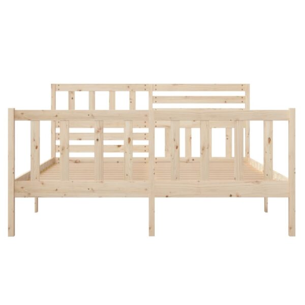 Estrutura de cama pequena casal 120x190 cm pinho maciço - Image 3