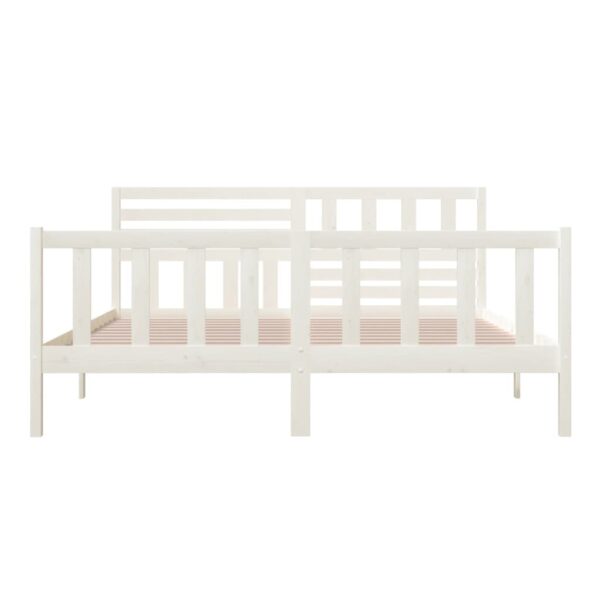 Estrutura de cama super king 180x200 cm madeira maciça branco - Image 4