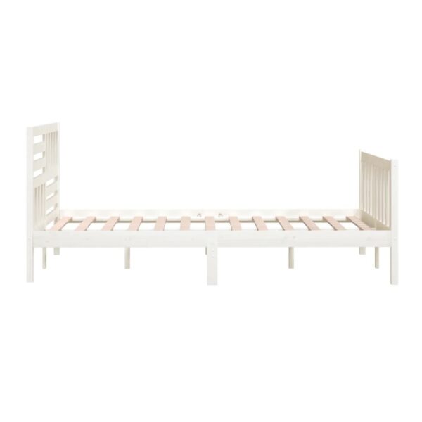 Estrutura de cama super king 180x200 cm madeira maciça branco - Image 5