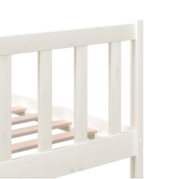Estrutura de cama super king 180x200 cm madeira maciça branco - Image 7