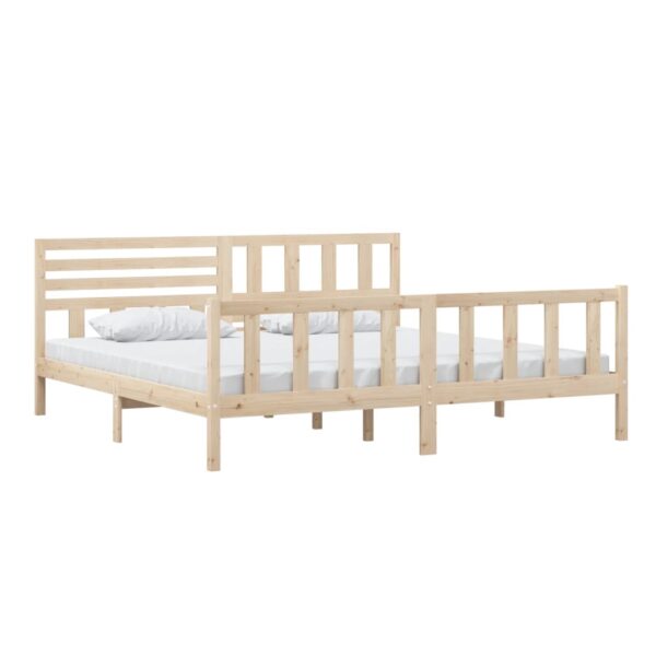 Estrutura de cama 200x200 cm madeira maciça - Image 2