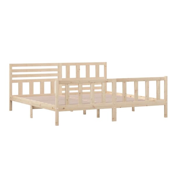 Estrutura de cama 200x200 cm madeira maciça - Image 3