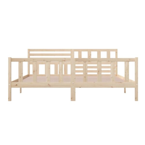 Estrutura de cama 200x200 cm madeira maciça - Image 4