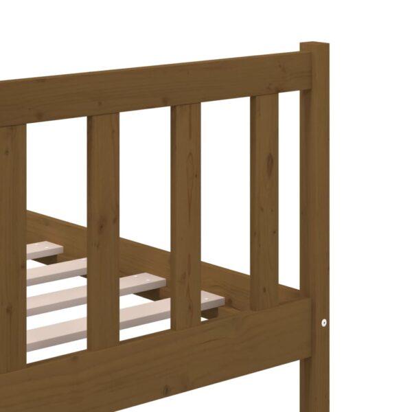 Estrutura de cama 200x200 cm madeira maciça castanho mel - Image 7