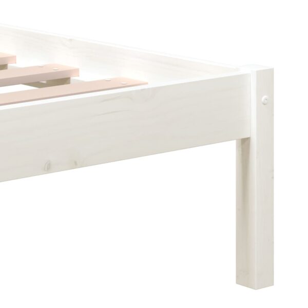 Estrutura de cama super king 180x200 cm madeira maciça branco - Image 6