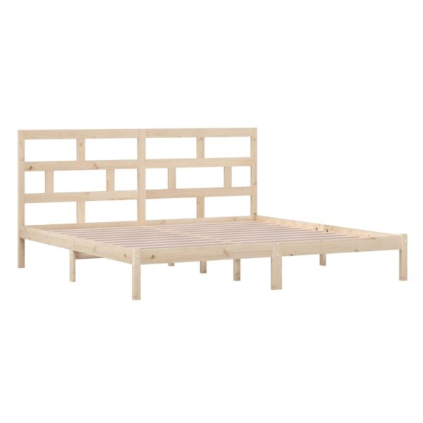 Estrutura de cama 200x200 cm madeira de pinho maciça - Image 3
