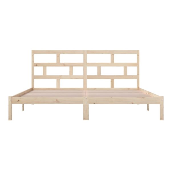 Estrutura de cama 200x200 cm madeira de pinho maciça - Image 4