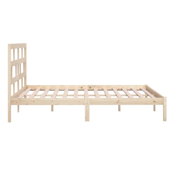 Estrutura de cama 200x200 cm madeira de pinho maciça - Image 5