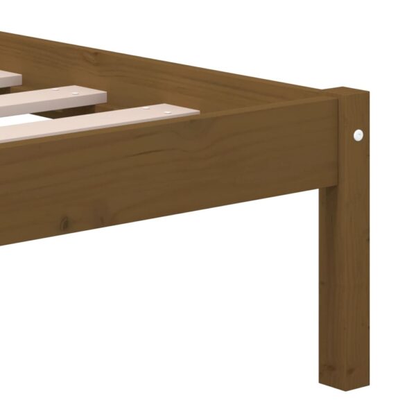 Estrutura de cama 200x200 cm pinho maciço castanho mel - Image 6