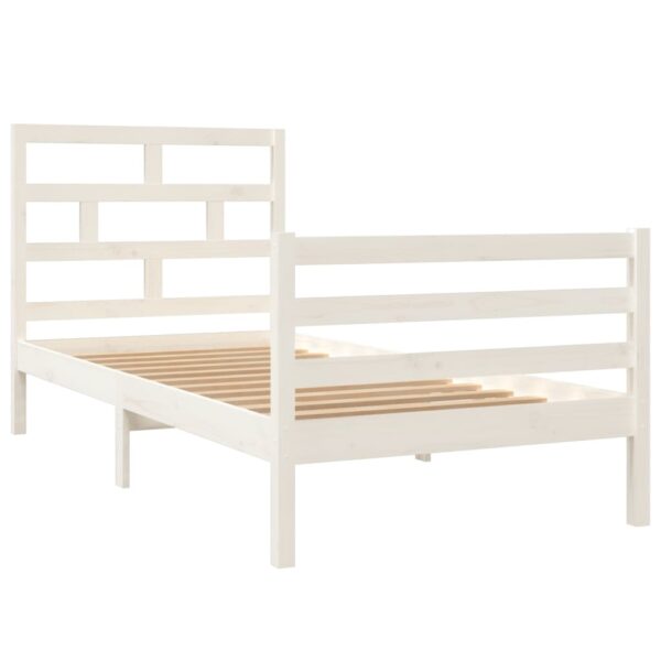 Estrutura de cama 90x200 cm madeira de pinho maciça branco - Image 2