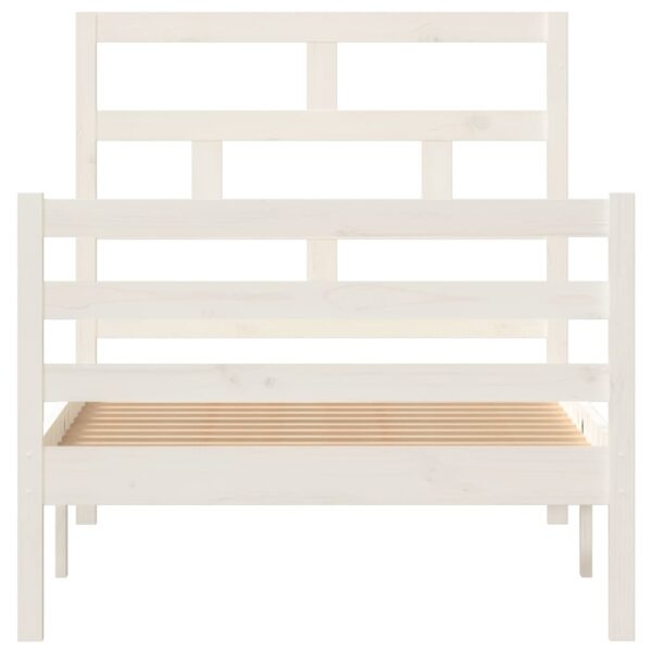 Estrutura de cama 90x200 cm madeira de pinho maciça branco - Image 3