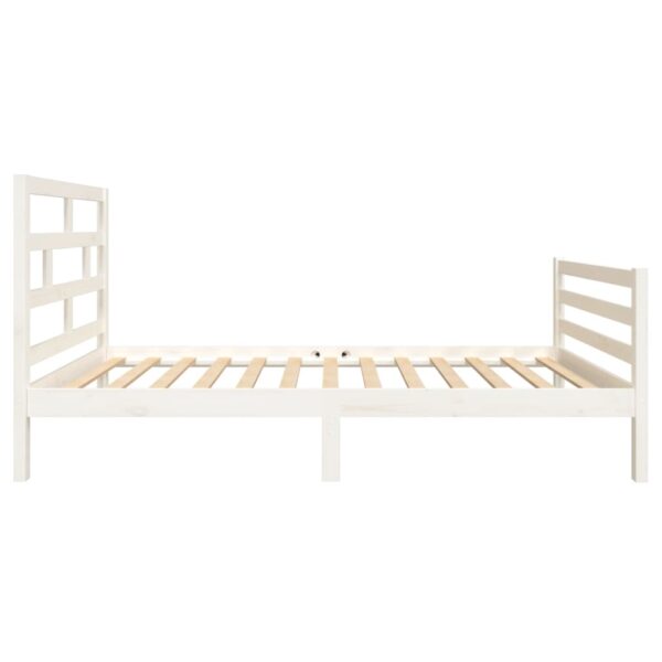 Estrutura de cama 90x200 cm madeira de pinho maciça branco - Image 4