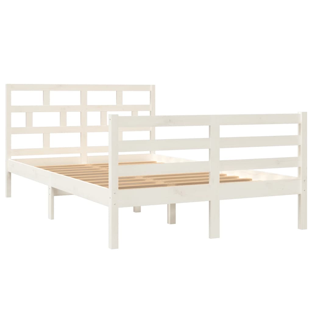 Estrutura de cama 120x200 cm madeira de pinho maciça branco - Image 2