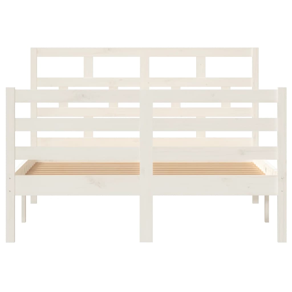 Estrutura de cama 120x200 cm madeira de pinho maciça branco - Image 3