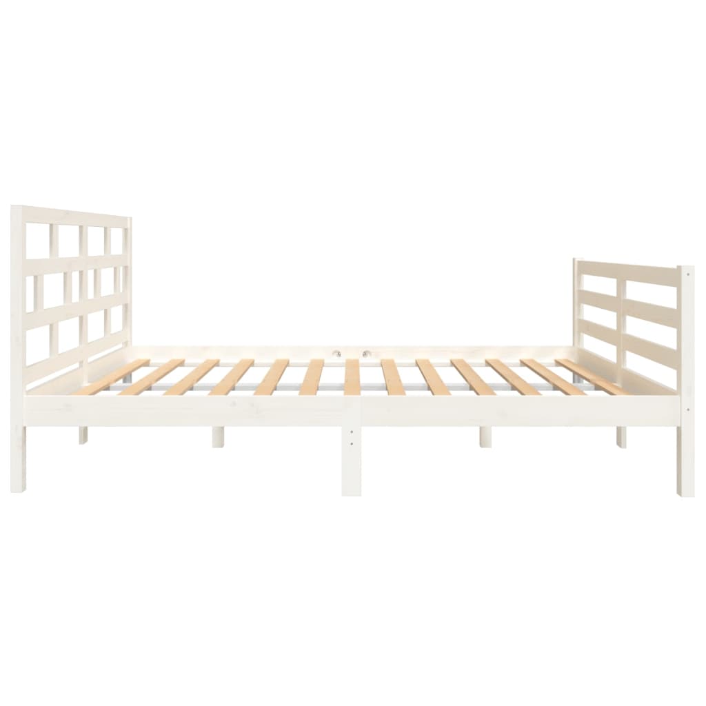 Estrutura de cama 120x200 cm madeira de pinho maciça branco - Image 4