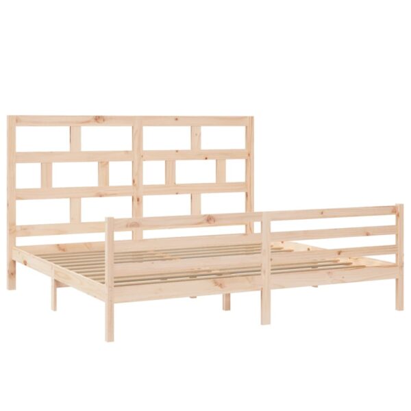 Estrutura de cama 200x200 cm madeira de pinho maciça - Image 2