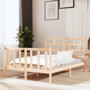 Estrutura de cama pequena casal 120x190 cm pinho maciço
