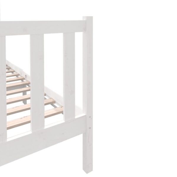 Estrutura de cama 140x190 cm madeira de pinho maciça branco - Image 6