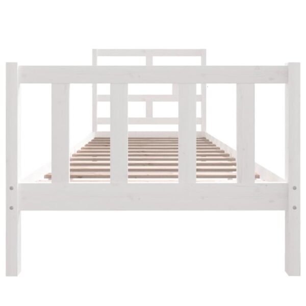 Estrutura de cama 90x200 cm madeira de pinho maciça branco - Image 3