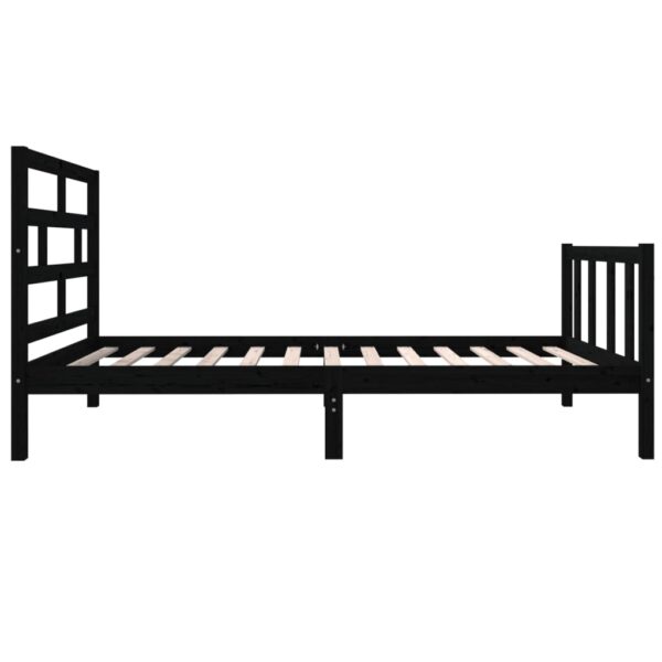 Estrutura de cama 100x200 cm madeira de pinho maciça preto - Image 4
