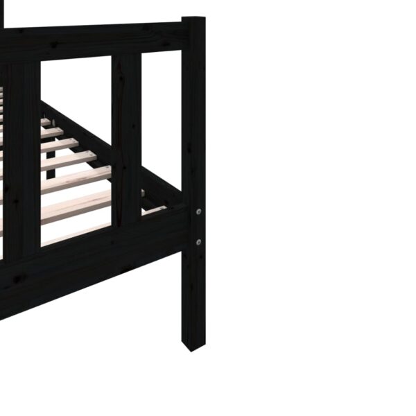 Estrutura de cama 100x200 cm madeira de pinho maciça preto - Image 6