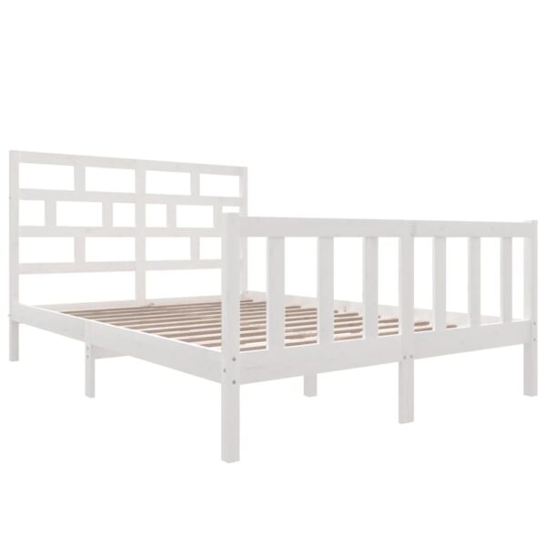 Estrutura de cama 160x200 cm madeira de pinho maciça branco - Image 2