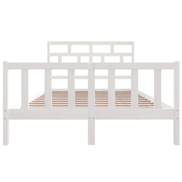 Estrutura de cama 160x200 cm madeira de pinho maciça branco - Image 3