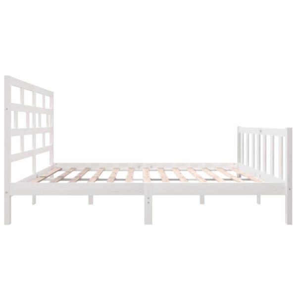 Estrutura de cama 160x200 cm madeira de pinho maciça branco - Image 4