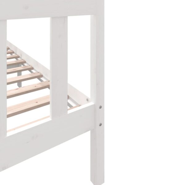 Estrutura de cama 160x200 cm madeira de pinho maciça branco - Image 5