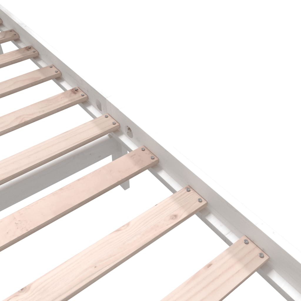 Estrutura de cama 200x200 cm madeira de pinho maciça branco - Image 6